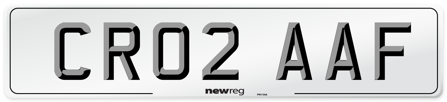 CR02 AAF Number Plate from New Reg